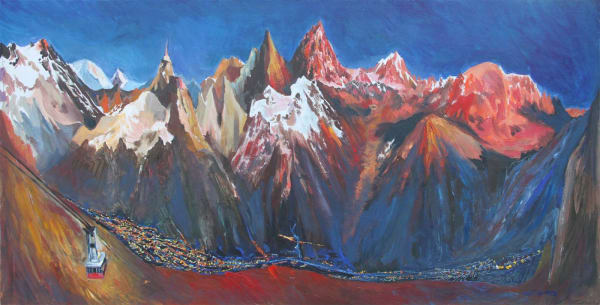 Chamonix valley imagined from the Brévent