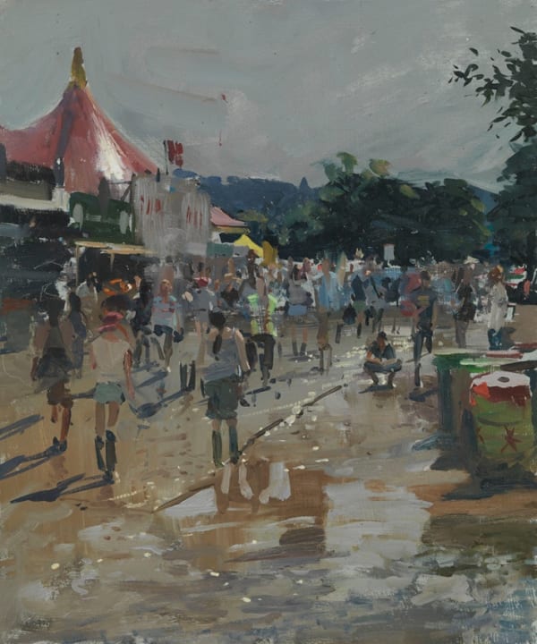 Sun on Glasto Mud Towards Leftfield