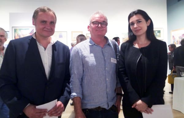 2016/17 New English Scholars Jan Ryszard Gaska (left) and Hero Johnson (right), winners of the 2016-2017 New English Scholars, standing with Michael Kirkbride (centre), the Curator of the New English Education Programme.