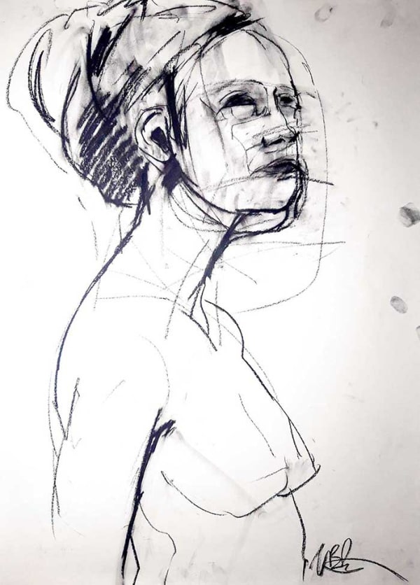 The Hermione Hammond Drawing Award: "Jen Looking Up" by Merlin Bateman-Paris