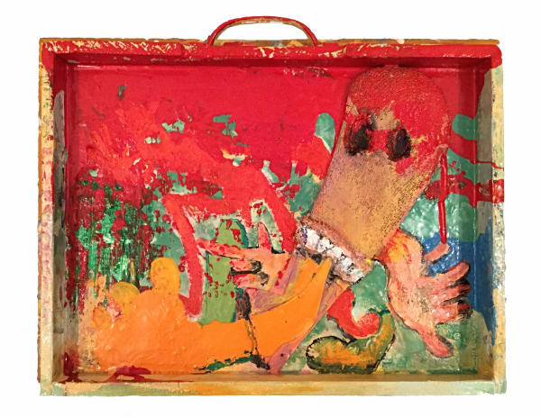 Rob Mcleod A Subtle Warning For Red Mickey 2016 Oil Enamel Fabric Ply 370X270X40Mm