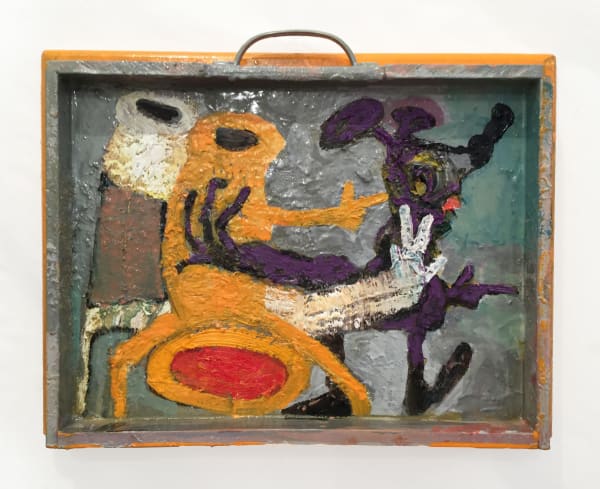 Rob Mcleod Rocket Rocket And Mickey Looking For Space 2016 Oil Enamel Ply 370 X 270 X 40 Mm