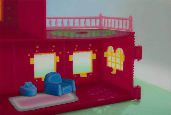 Crimson Sunroom With Country Blue Chair And Telephone Set 278X188Mm