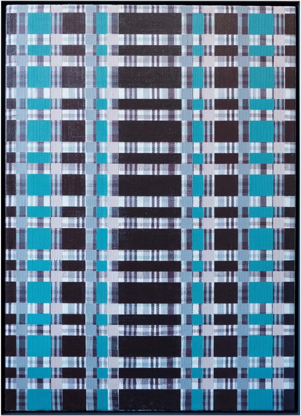 Red Light Horizon Tia Ansell 2022 Cohen Acrylic On Cotton Weaving In Aluminium Frame Crop