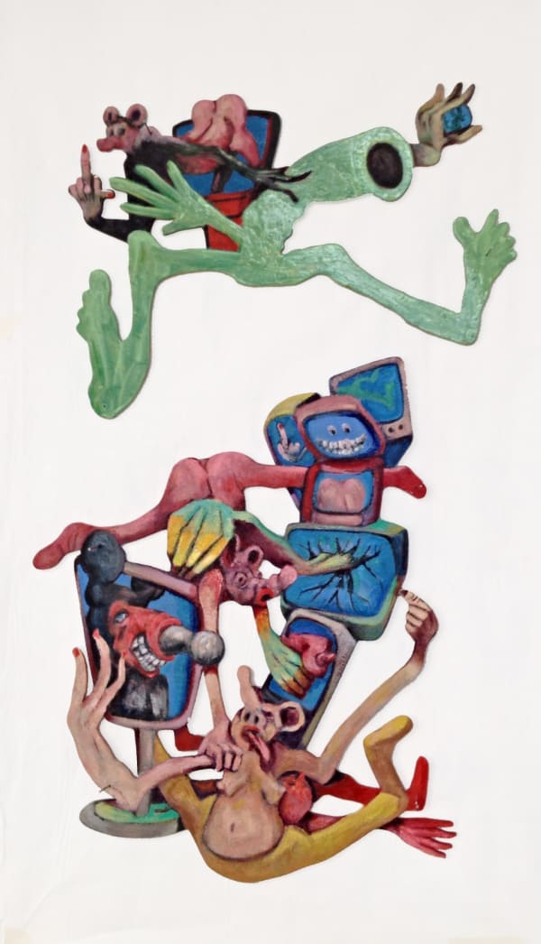 The Spyfrog Jumps For Joy 2015 Oil Enamel Ply