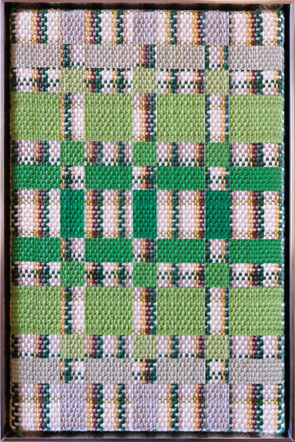 Tia Ansell Curtain 2022 Acrylic On Cotton Handmade Weaving In Aluminium Frame 33X22X6