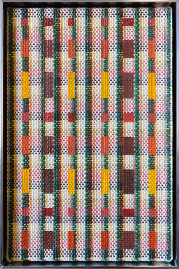 Tia Ansell Rosella 2022 Acrylic On Cotton And Silk Handmade Weaving In Aluminium Frame 33X22X6
