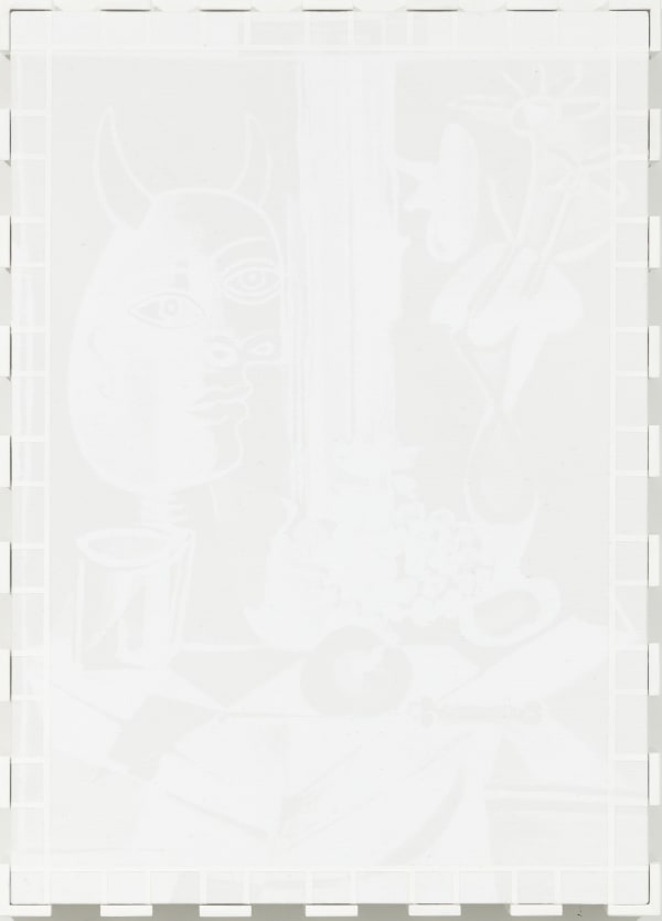 Hi Res Simon Attwooll Ton Tonton Blanc Acrylic And Screen Print On Acm Panel In Artist Frame 315X430Mm 2020Cropped High Res