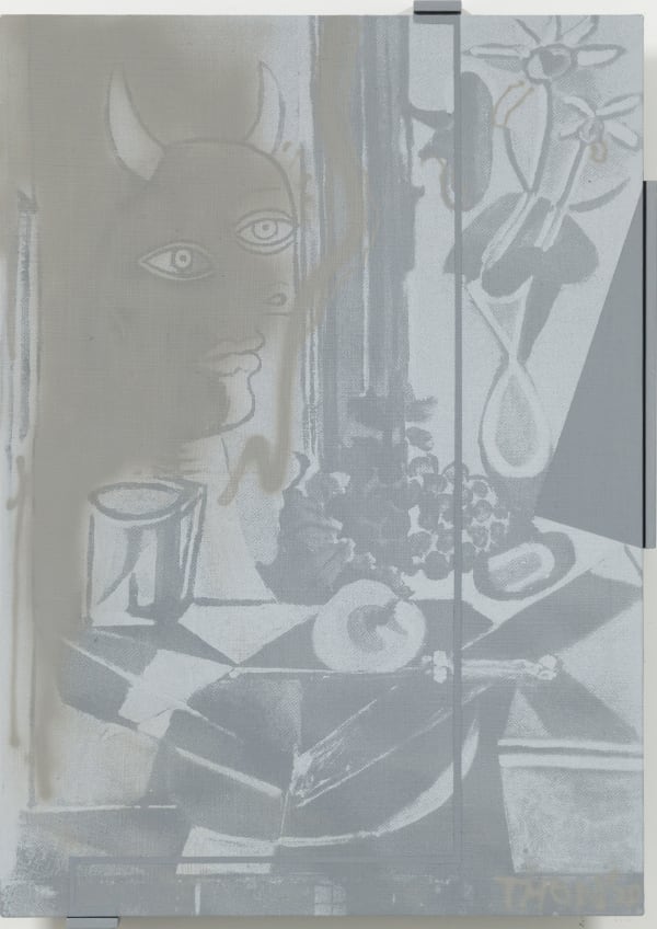 Hi Res Simon Attwooll Ton Tonton Gris Acrylic Enamel And Screen Print On Acm Panel In Artist Frame 315X430Mm 2020Cropped High Res