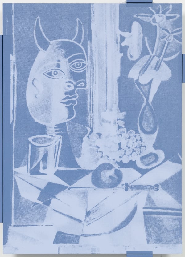 Hi Res Simon Attwooll Ton Tonton Gris Bleu Acrylic And Screen Print On Acm Panel In Artist Frame 315X430Mm 2020Cropped High Res