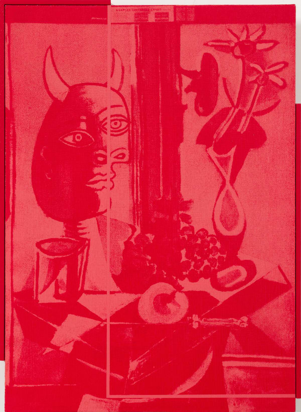 Hi Res Simon Attwooll Ton Tonton Rouge Acrylic And Screen Print On Acm Panel In Artist Frame 315X430Mm 2020Cropped High Res