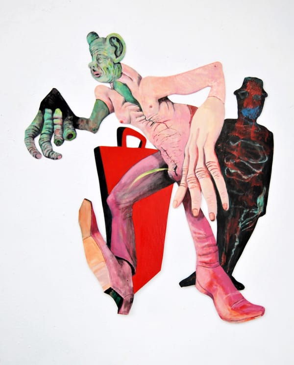 Small Man Running Away From A Problem 2011 Rob Mcelod Hi Res