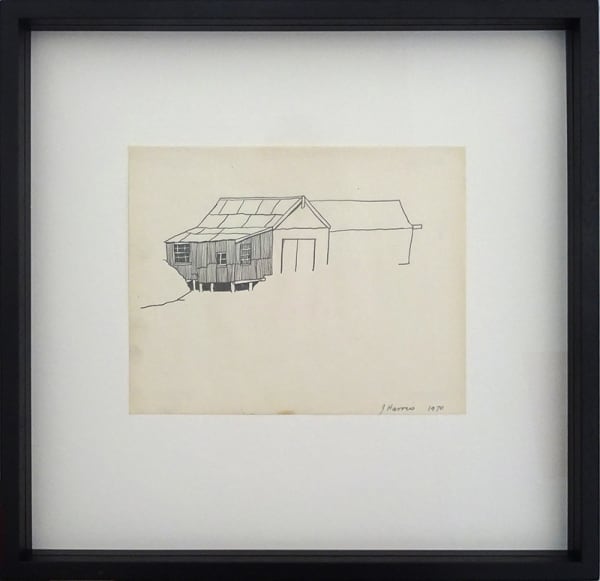 Jeffrey Harris Boat Sheds At Port Chalmers 1970 Pencil On Paper Web