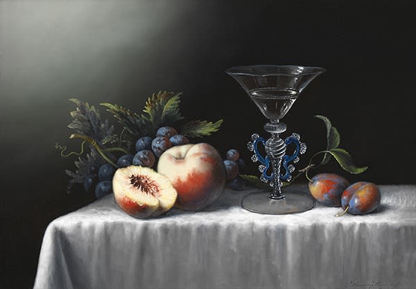 Brian Davies, Venetian Glass & White Peach