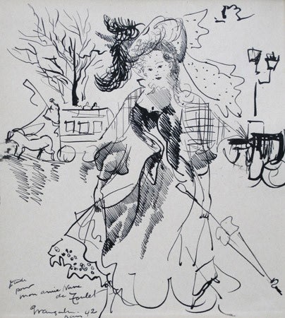 Emilio Grau Sala, Parisian Lady with a Parisol, 1942