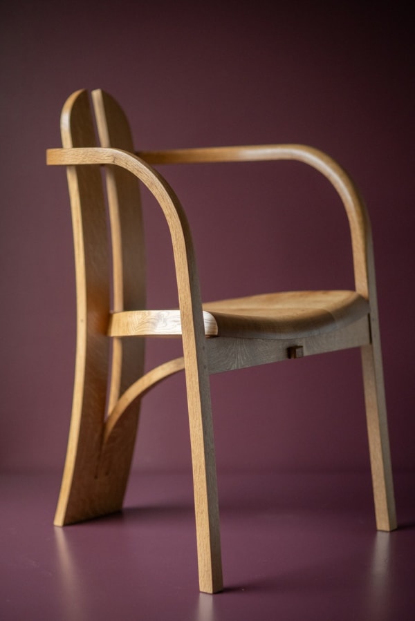 Angus Ross Clova Chair - Fumed Perthshire Oak, 2024 Steam bent, fumed and oiled Scottish Perthshire oak, sustainably sourced from...
