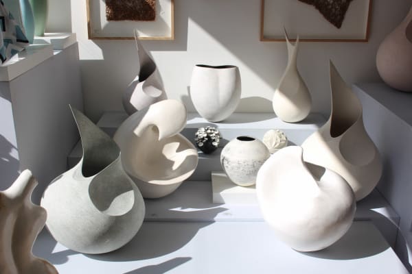 Sculptural ceramics by Nancy Main, Mitch Pilkington, Gabriele Koch, Delfina Emmanuel and stone carving by Zoe Wilson