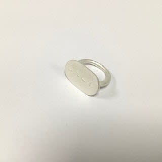 Sian Evans Khufu Ring , 2022 Silver round off square carbouche ring Ring Size: 53½ - M