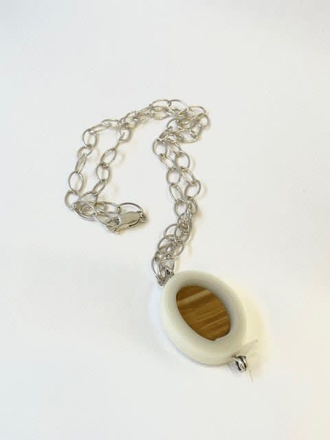 Gill Forsbrook Pendant with Jasper, 2022 Polypropylene, jasper and silver on silver chain Pendant: H3.9 x W2.4 x D0.8 cm