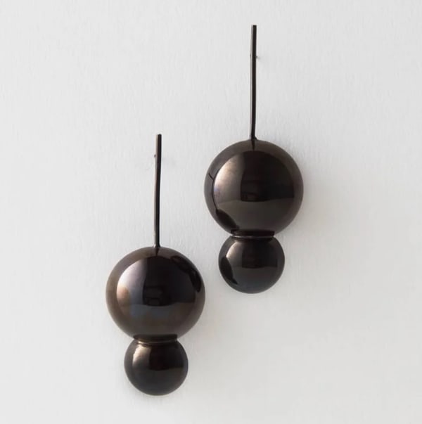 Mara Irsara Doubling Up Earrings. Two connecting bubbles create an elegant modern earring