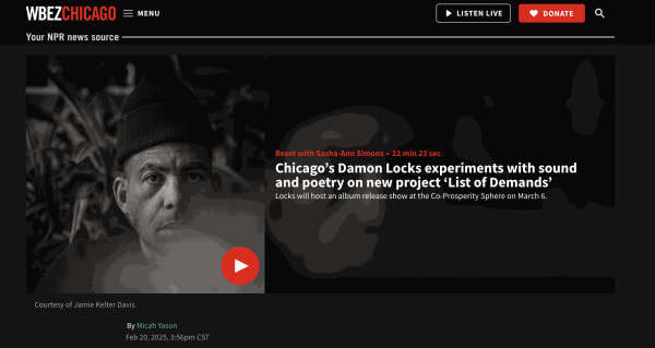 Chicago’s Damon Locks experiments with sound and poetry on new project ‘List of Demands’