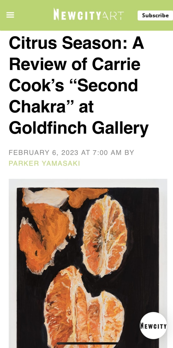 New City | Citrus Season: A Review of Carrie Cook's "Second Chakra" at Goldfinch