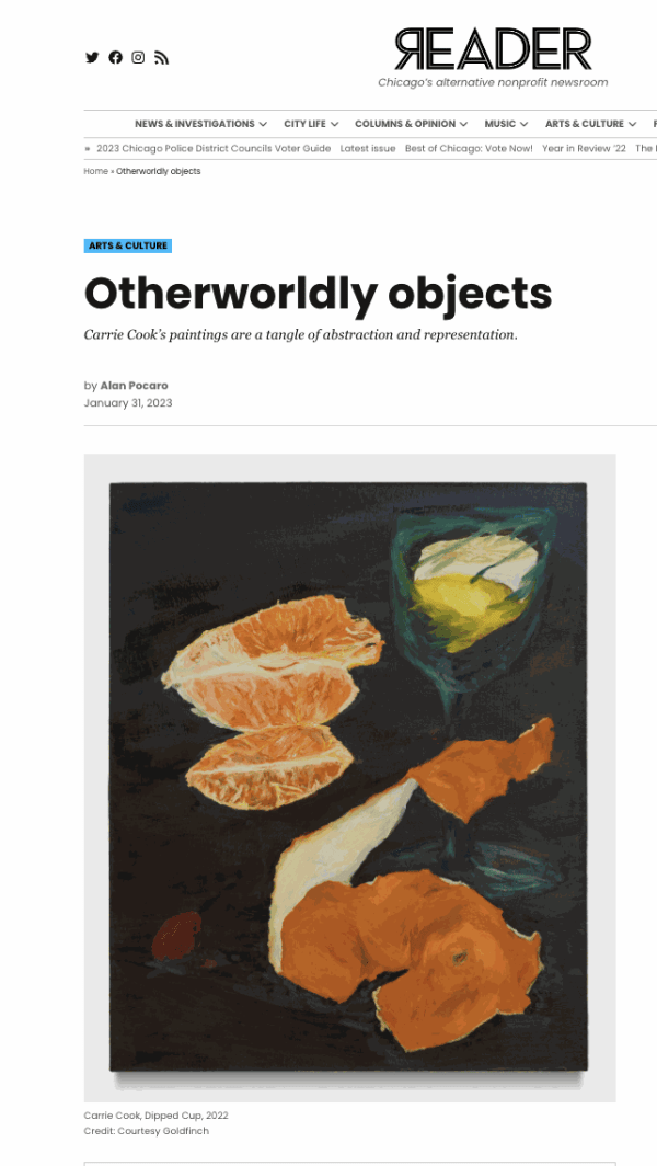 "Otherworldly Objects:" Carrie Cook's "Second Chakra" Reviewed in Chicago Reader