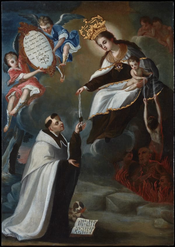 CIRCLE OF JUAN RODRÍGUEZ JUÁREZ, The vision of Saint Simon Stock, Mexico, 17th- 18th Century