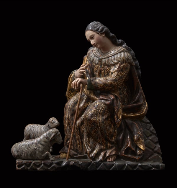 DIVINE SHEPHERDESS, Unidentified artist, Guatemala, Late 18th-early 19th century