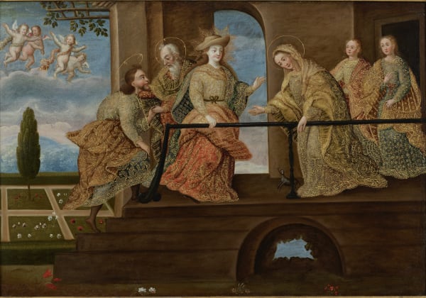 DIEGO QUISPE TITO (CIRCLE), The visitation, Cuzco school (Peru), 17th Century