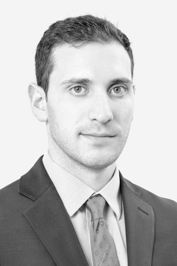 portrait of man in black and white
