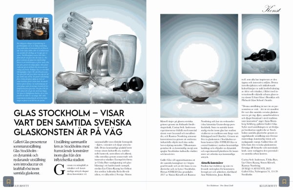 Uppslag Kulturnytt om Galleri Glas