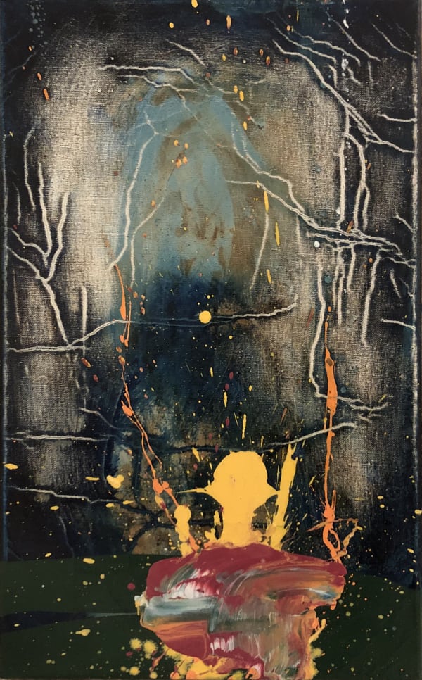 Blade Runner 2020 Dispersion, resin, oil on white primed canvas 30 x 50 cm