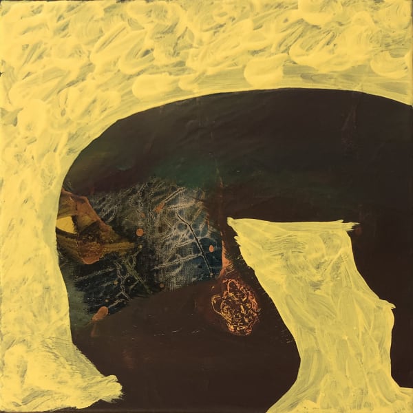 der Gast 2020 Dispersion, resin, oil on white primed canvas 30 x 30 cm