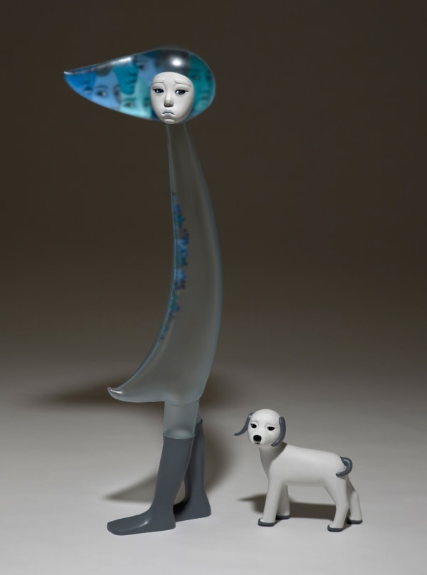 YU JINYOUNG Me & Them #4, 2014 Poly vinyl chloride, Fibre-reinforced plastic Female Figure126 x 44 x 20 cm; Dog 35 cm