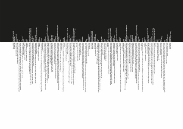 Black and white visual poem printed onto white background