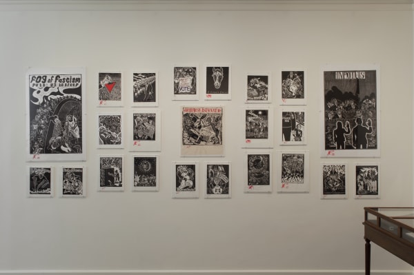 Installation photos of the exhibition "Sue Coe: It Can Happen Here," Galerie St. Etienne, New York, September 14 through December 30, 2020