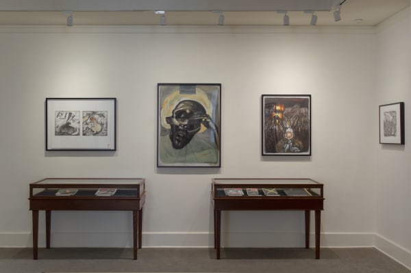 Installation photos of the exhibition "Sue Coe: It Can Happen Here," Galerie St. Etienne, New York, September 14 through December 30, 2020