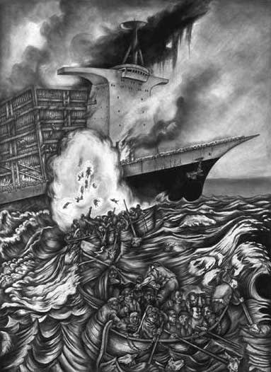 Goats Before Sheep, 2002. Graphite on heavy white Strathmore Bristol board. 40 x 30 1/4 in (101.6 x 76.8 cm).