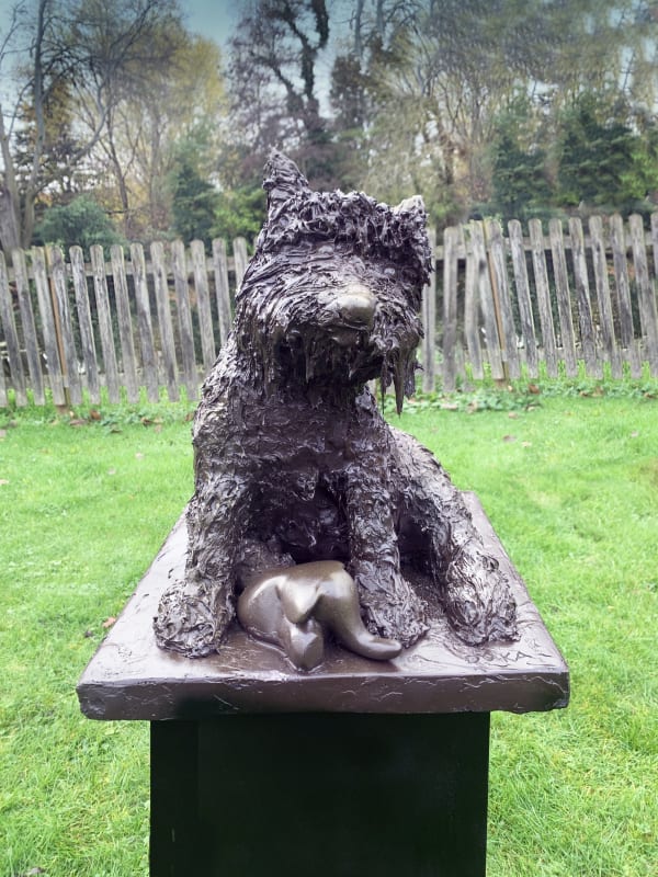 Contemporary acrylic painting in coffee on board. Coffee painting. By Stephen Charlton Artist