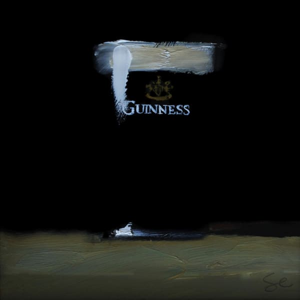 Glass of stout giclée print by artist Stephen Charlton