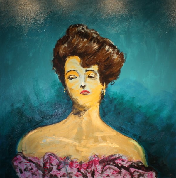 Large acrylic portrait painting by Stephen Charlton