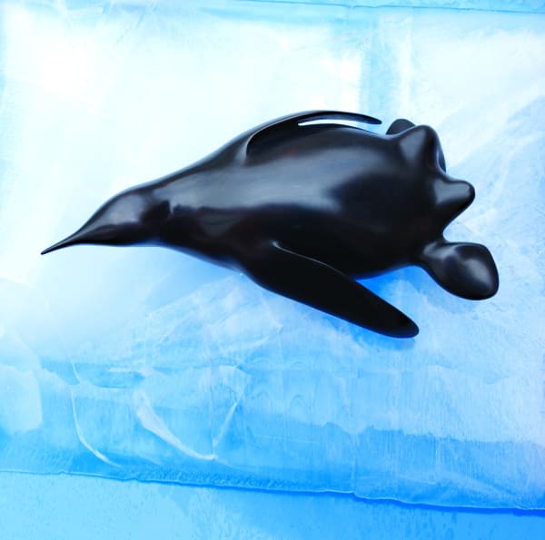 Penguin bronze sculpture