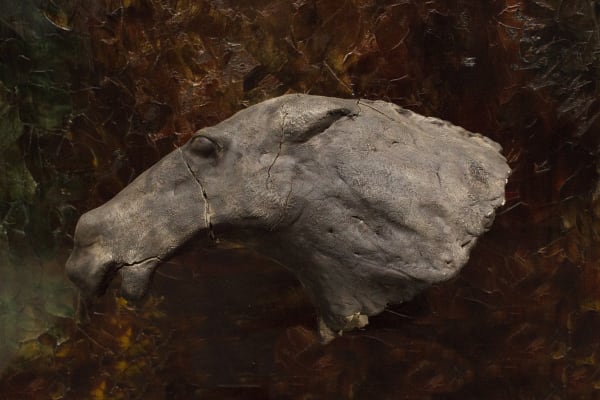 Horse head sculpture