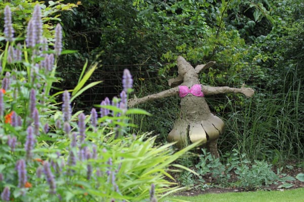 Garden sculpture of a female hare