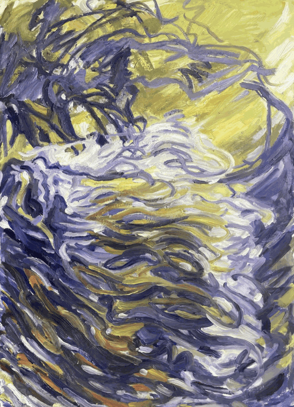 Nick Schlee, Fast stream joining the Thames over a ledge with tree