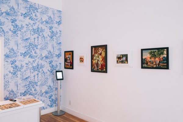 install shot of embroidered artworks by MC Marquis