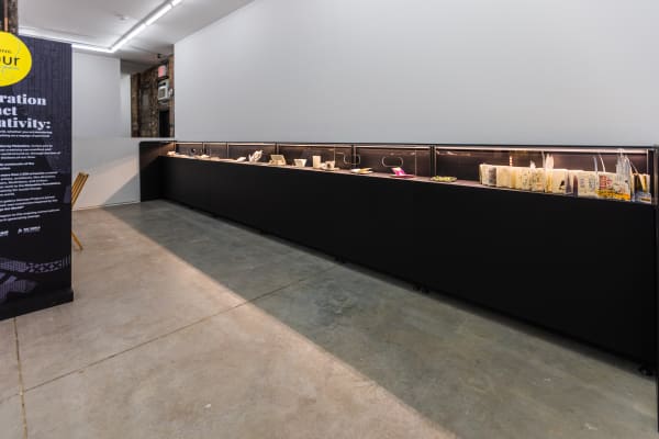 Installation shot of the Moleskine Detour popup at Harman Projects