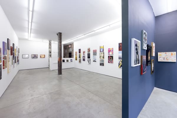 Installation image of 16 x 20 paintings in the Summer Group exhibition