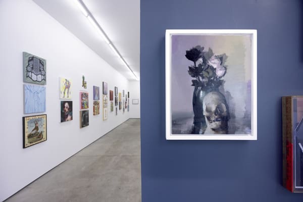 Installation image of 16 x 20 paintings in the Summer Group exhibition